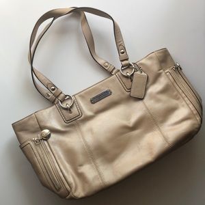 Coach Tan Shimmer Tote